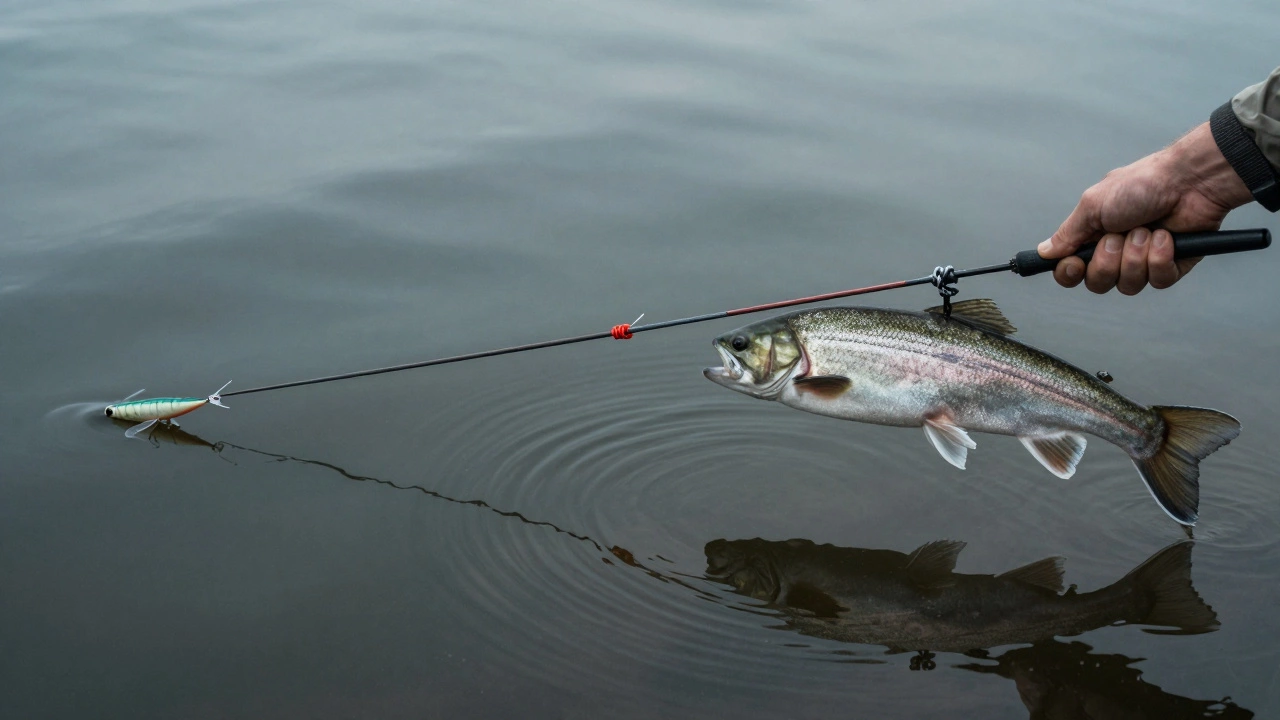 Сравнение: слева — соскользнувший узел и потерянная приманка, справа — прочный узел Альберт, выдерживающий нагрузку.