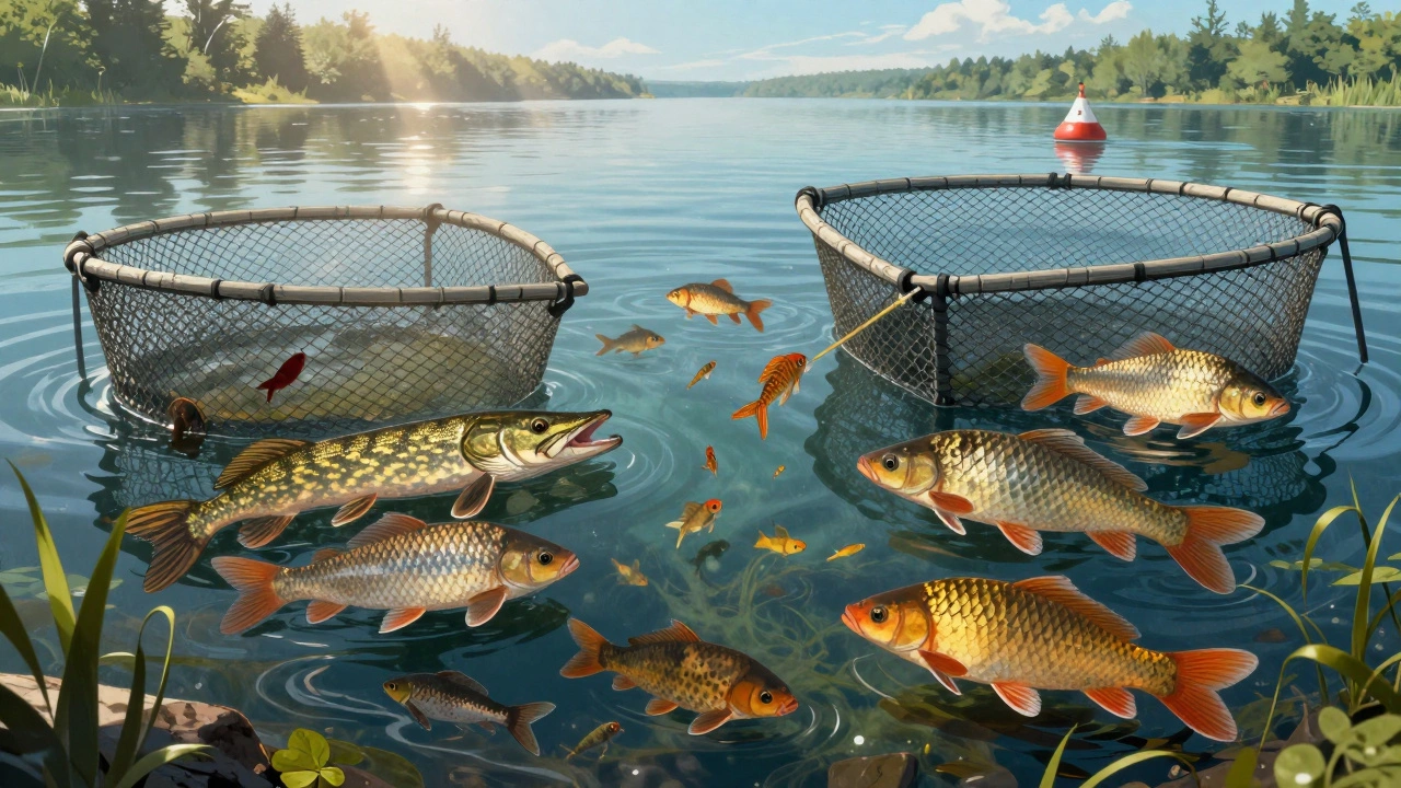 Зрелая рыба ловится в легальной сети с крупными ячейками, а мелочь свободно проходит сквозь них.