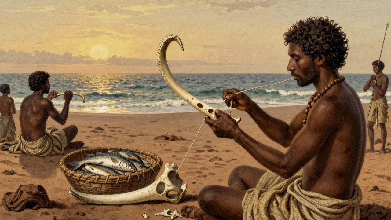 Древние рыбаки в Южной Африке выточили костяные крючки для ловли рыбы.