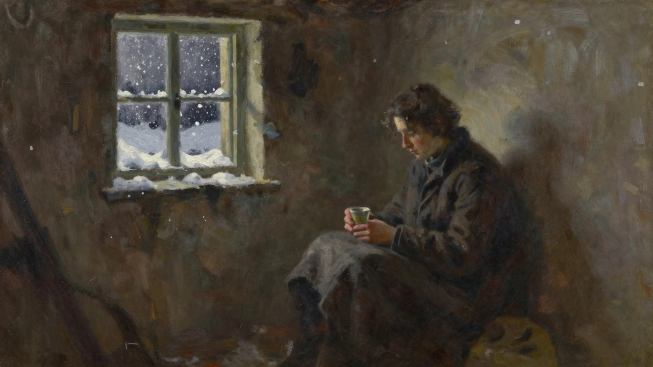 Фигура человека в подвале смотрит сквозь окно.