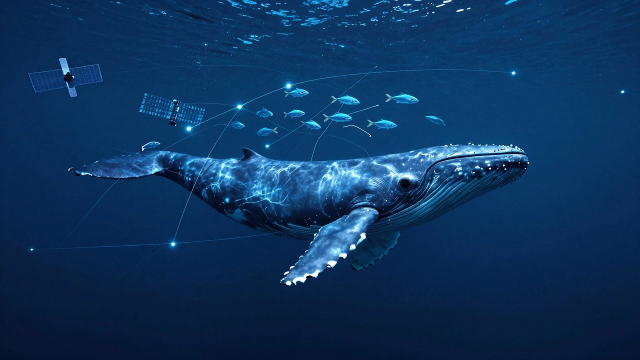 Концептуальное изображение цифрового мониторинга океана и устойчивого рыболовства
