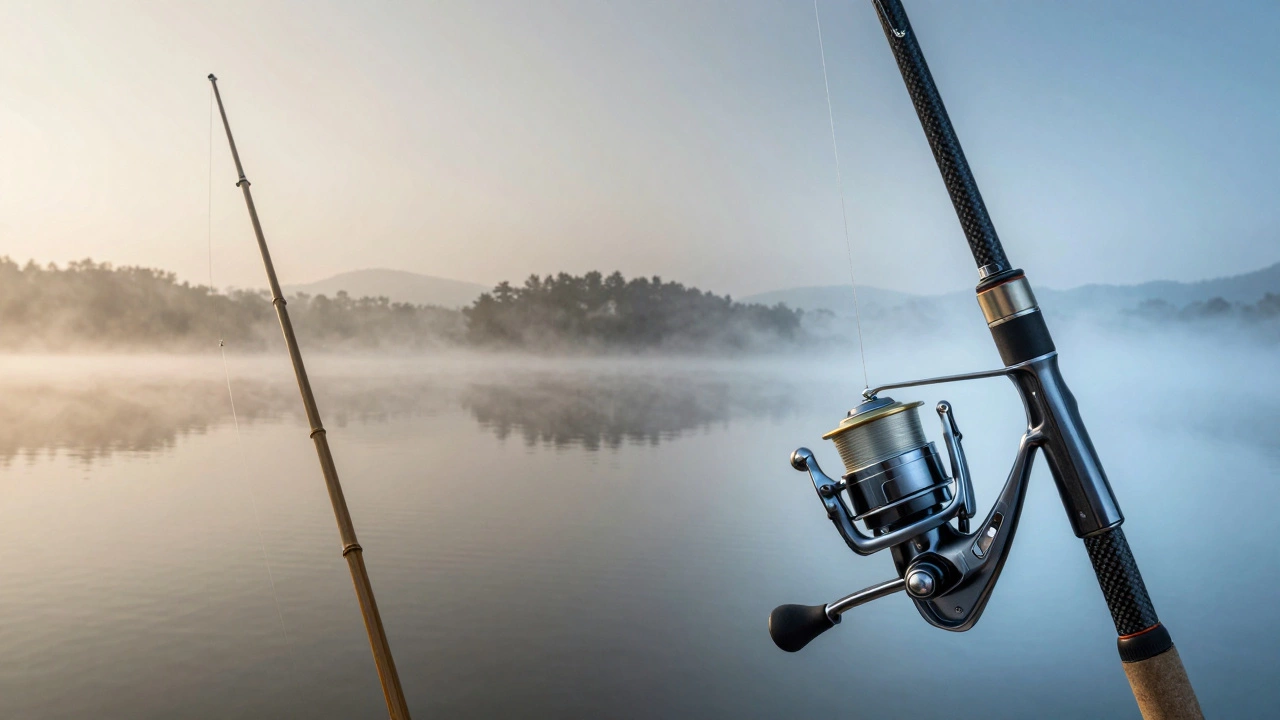 Сравнение традиционной бамбуковой удочки и современного карбонового спиннинга