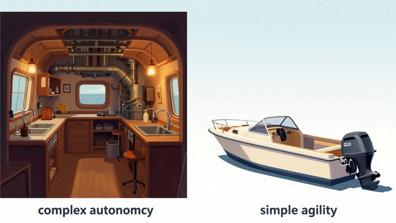 Сравнение внутреннего устройства корабля и конструкции катера