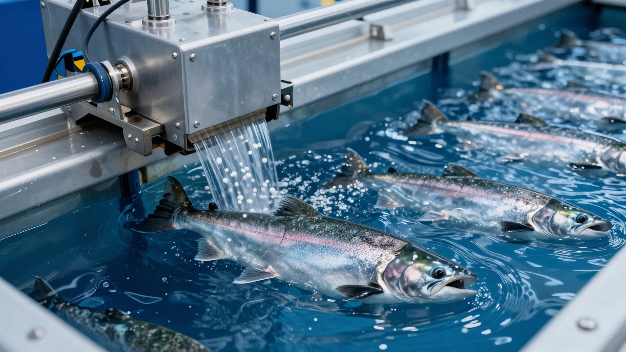 Высокотехнологичная норвежская ферма по разведению атлантического лосося в чистой воде